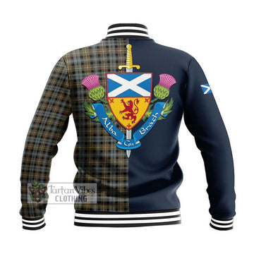 Campbell Argyll Weathered Tartan Baseball Jacket Alba with Scottish Lion Royal Arm Half Style