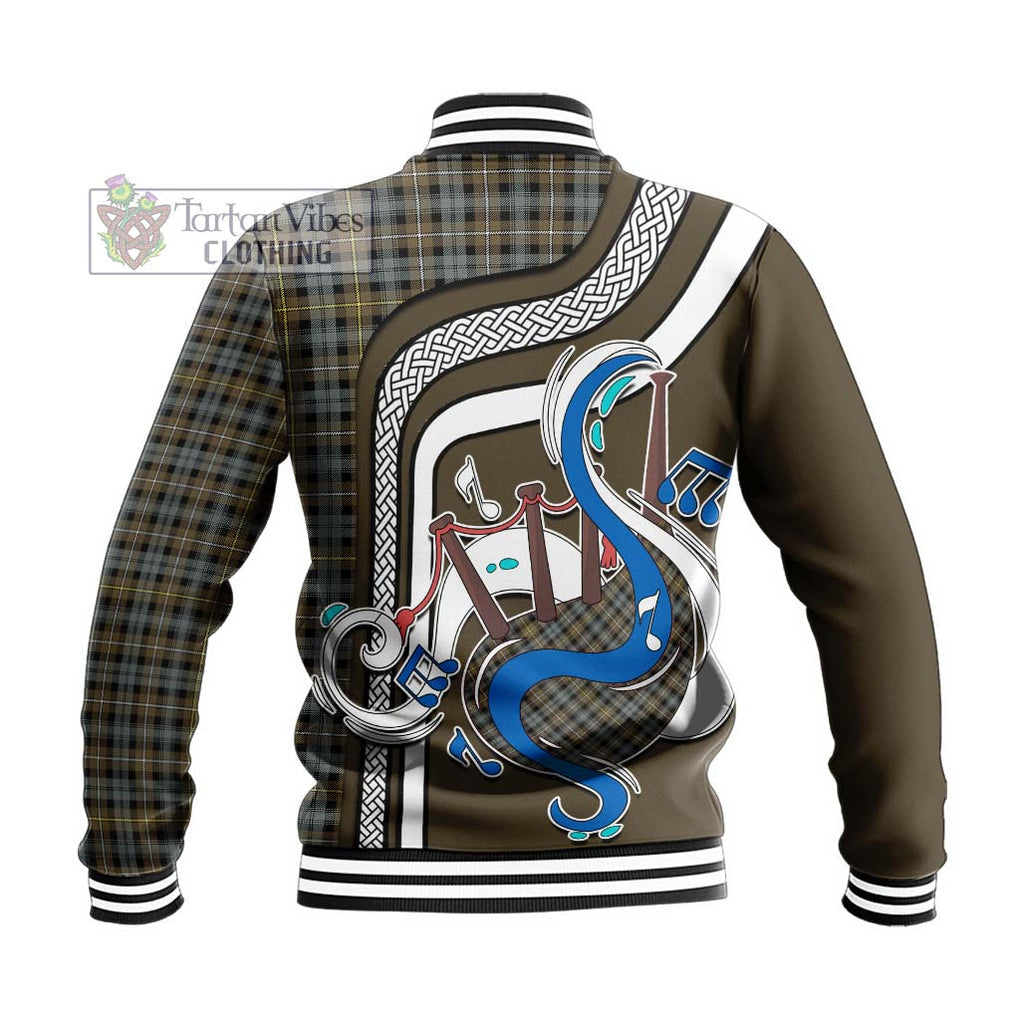 Tartan Vibes Clothing Campbell Argyll Weathered Tartan Baseball Jacket with Epic Bagpipe Style