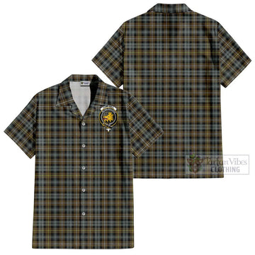 Campbell Argyll Weathered Tartan Cotton Hawaiian Shirt with Family Crest