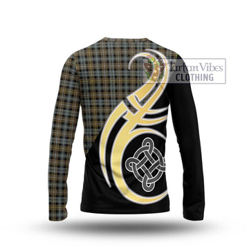 Campbell Argyll Weathered Tartan Long Sleeve T-Shirt with Family Crest and Celtic Symbol Style