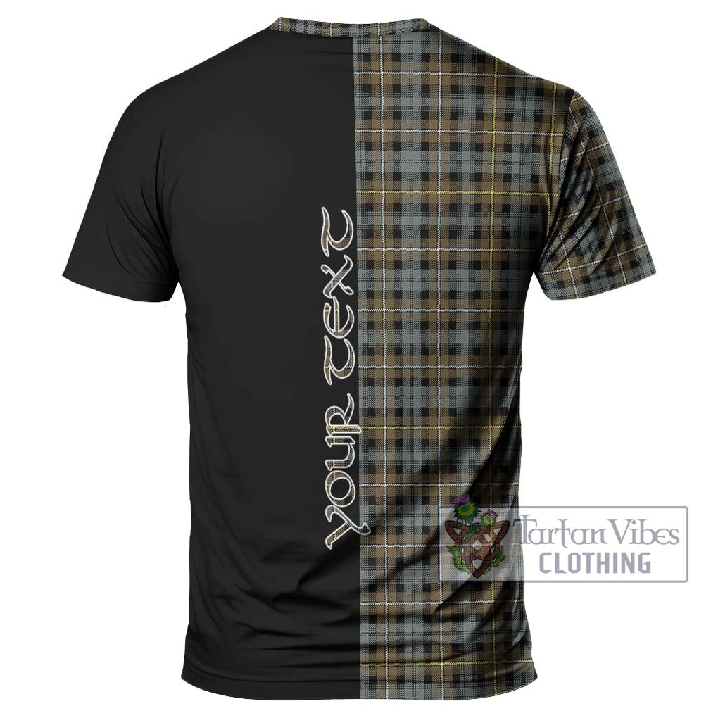 Campbell Argyll Weathered Tartan T-Shirt with Family Crest and Half Of Me Style - Tartanvibesclothing Shop