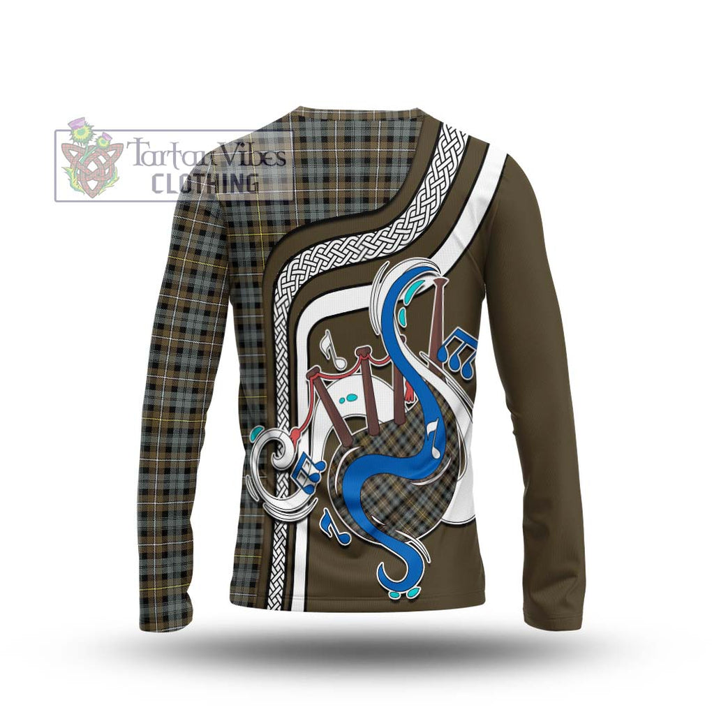 Tartan Vibes Clothing Campbell Argyll Weathered Tartan Long Sleeve T-Shirt with Epic Bagpipe Style