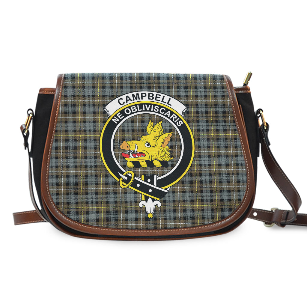 Campbell Argyll Weathered Tartan Saddle Bag with Family Crest - Tartan Vibes Clothing