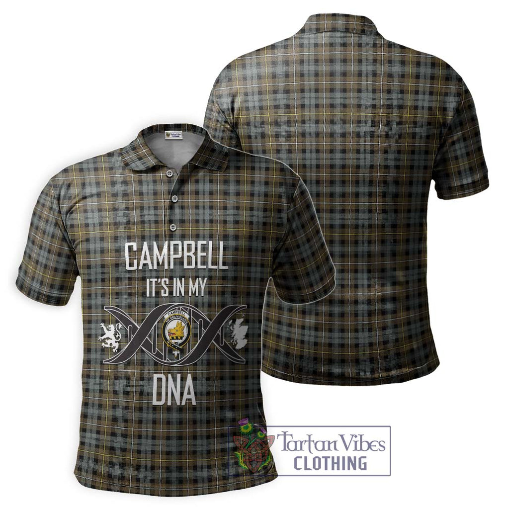 Campbell Argyll Weathered Tartan Polo Shirt with Family Crest DNA In Me Style - Tartanvibesclothing Shop