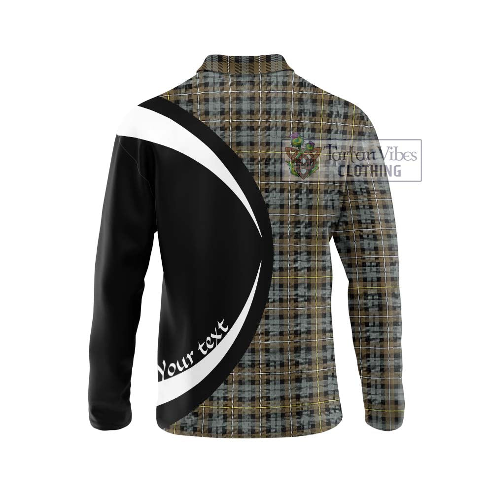 Campbell Argyll Weathered Tartan Long Sleeve Polo Shirt with Family Crest Circle Style - Tartan Vibes Clothing