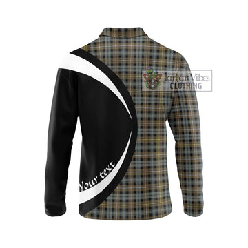 Campbell Argyll Weathered Tartan Long Sleeve Polo Shirt with Family Crest Circle Style