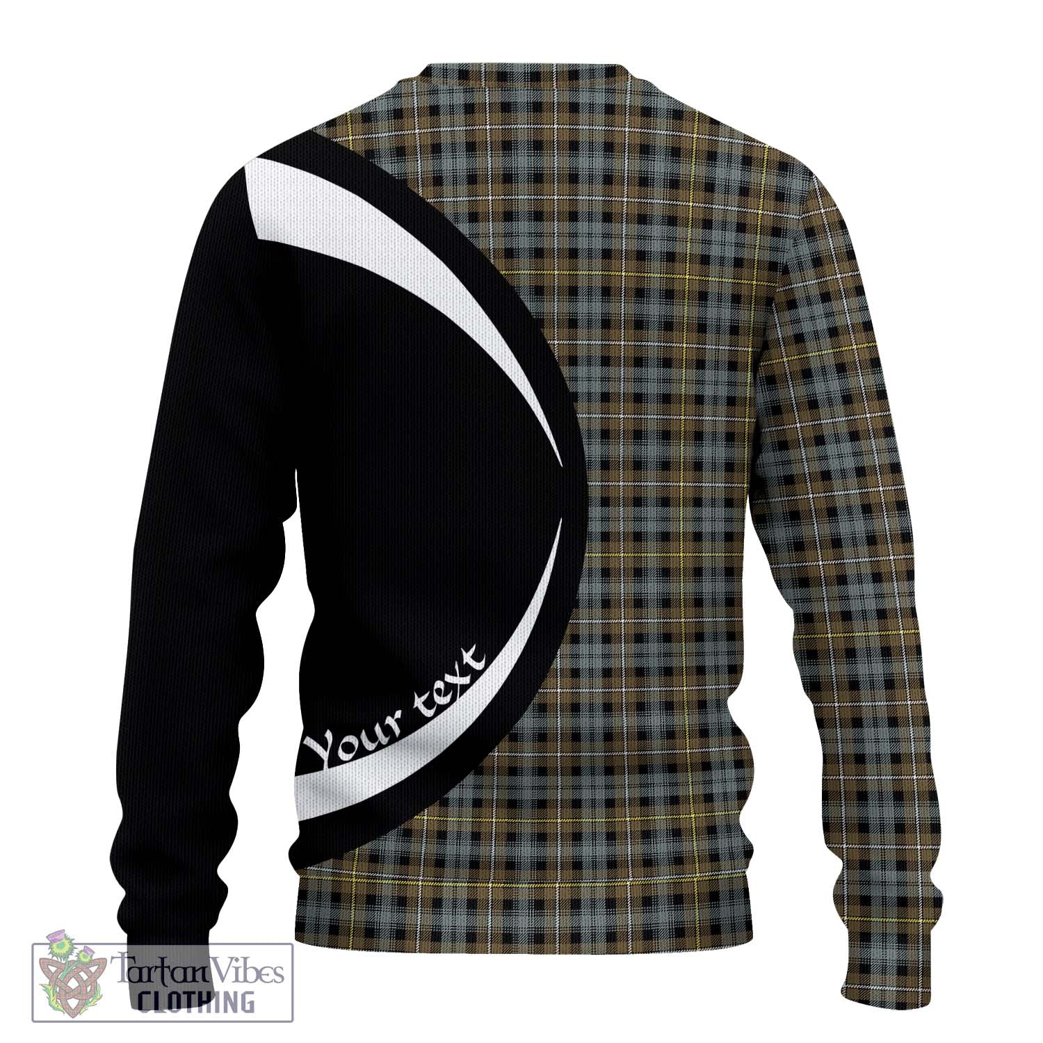 Tartan Vibes Clothing Campbell Argyll Weathered Tartan Knitted Sweater with Family Crest Circle Style