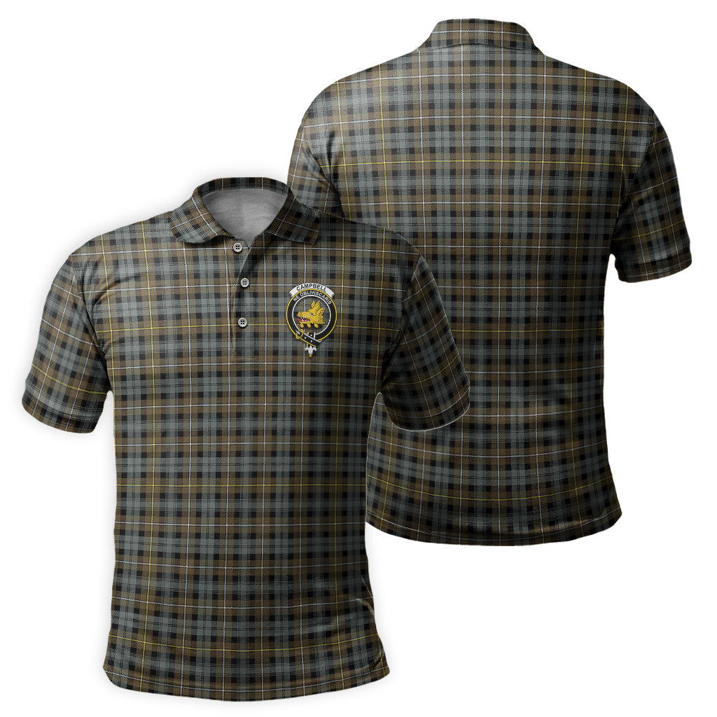 Campbell Argyll Weathered Tartan Men's Polo Shirt with Family Crest - Tartan Vibes Clothing