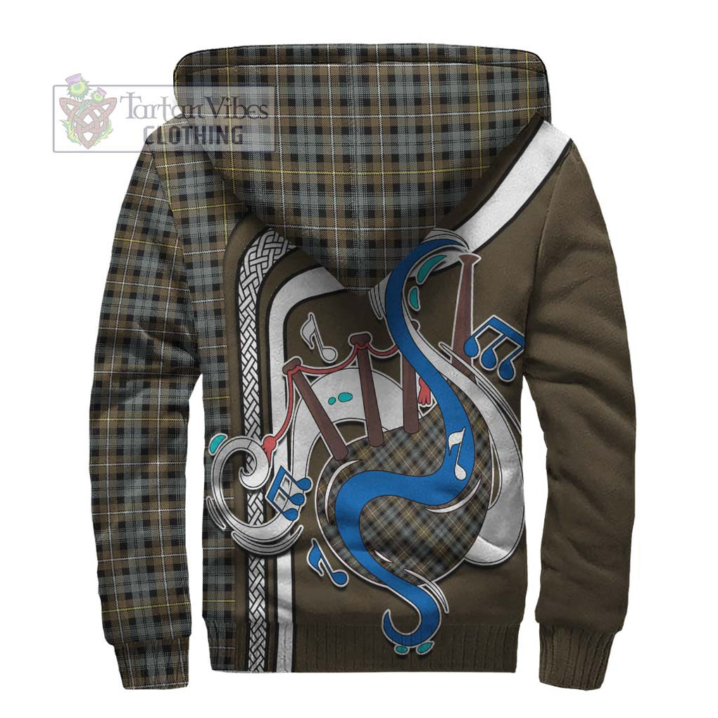 Campbell Argyll Weathered Tartan Sherpa Hoodie with Epic Bagpipe Style - Tartanvibesclothing Shop