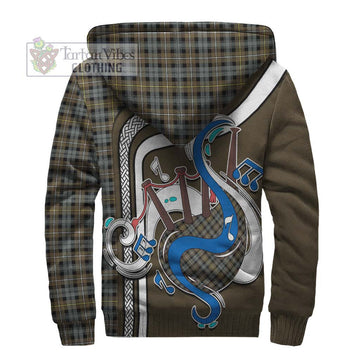 Campbell Argyll Weathered Tartan Sherpa Hoodie with Epic Bagpipe Style