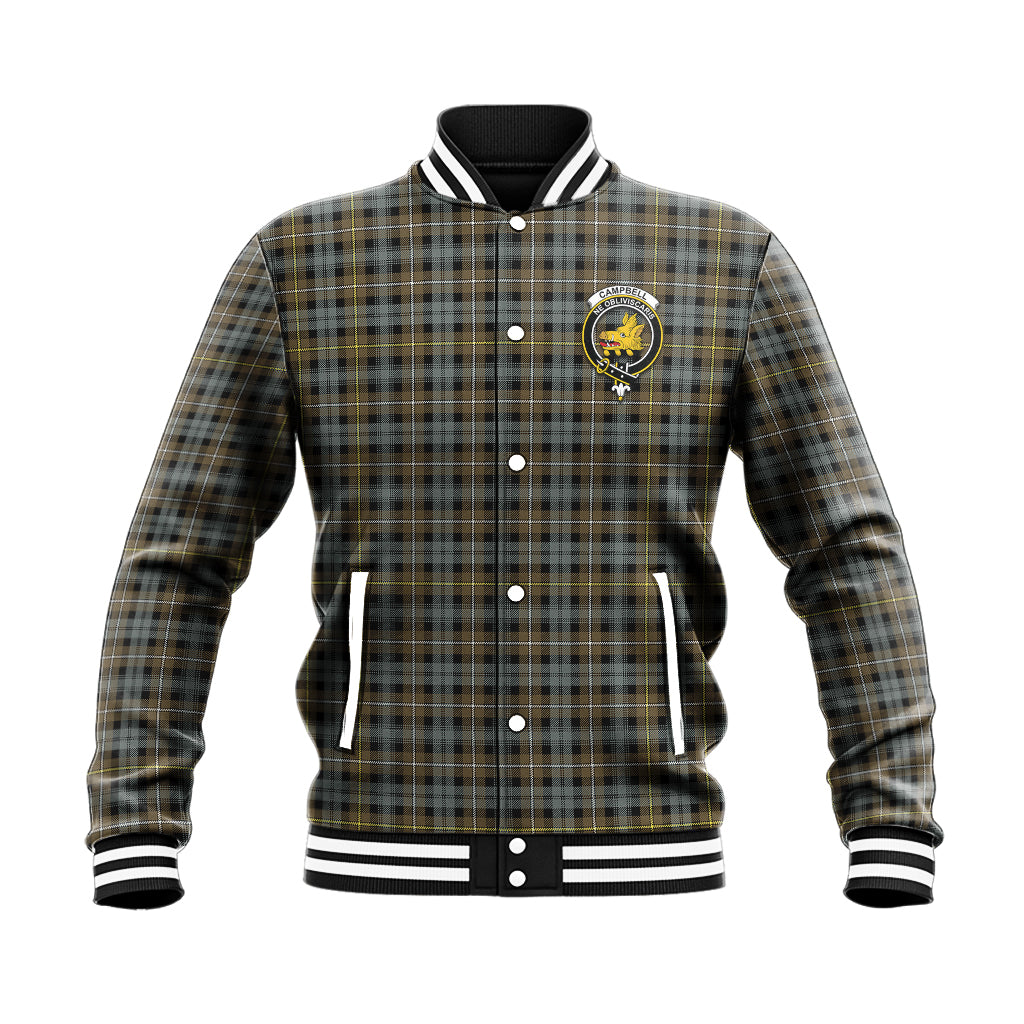 Campbell Argyll Weathered Tartan Baseball Jacket with Family Crest - Tartan Vibes Clothing