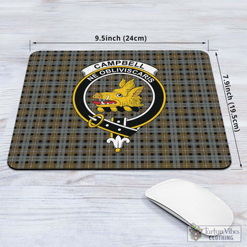 Campbell Argyll Weathered Tartan Mouse Pad with Family Crest