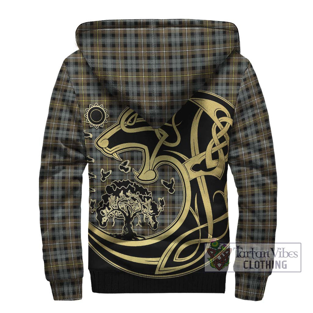 Campbell Argyll Weathered Tartan Sherpa Hoodie with Family Crest Celtic Wolf Style - Tartan Vibes Clothing