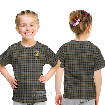 Campbell Argyll Weathered Tartan Kid T-Shirt with Family Crest