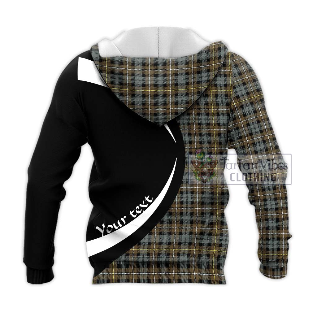 Campbell Argyll Weathered Tartan Knitted Hoodie with Family Crest Circle Style - Tartan Vibes Clothing