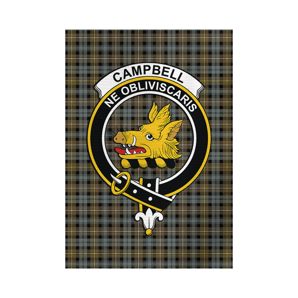 Campbell Argyll Weathered Tartan Flag with Family Crest - Tartan Vibes Clothing