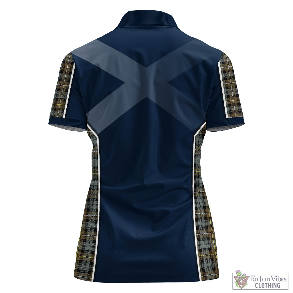 Tartan Vibes Clothing Campbell Argyll Weathered Tartan Women's Polo Shirt with Family Crest and Scottish Thistle Vibes Sport Style