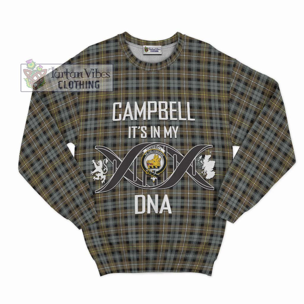 Campbell Argyll Weathered Tartan Sweatshirt with Family Crest DNA In Me Style - Tartanvibesclothing Shop