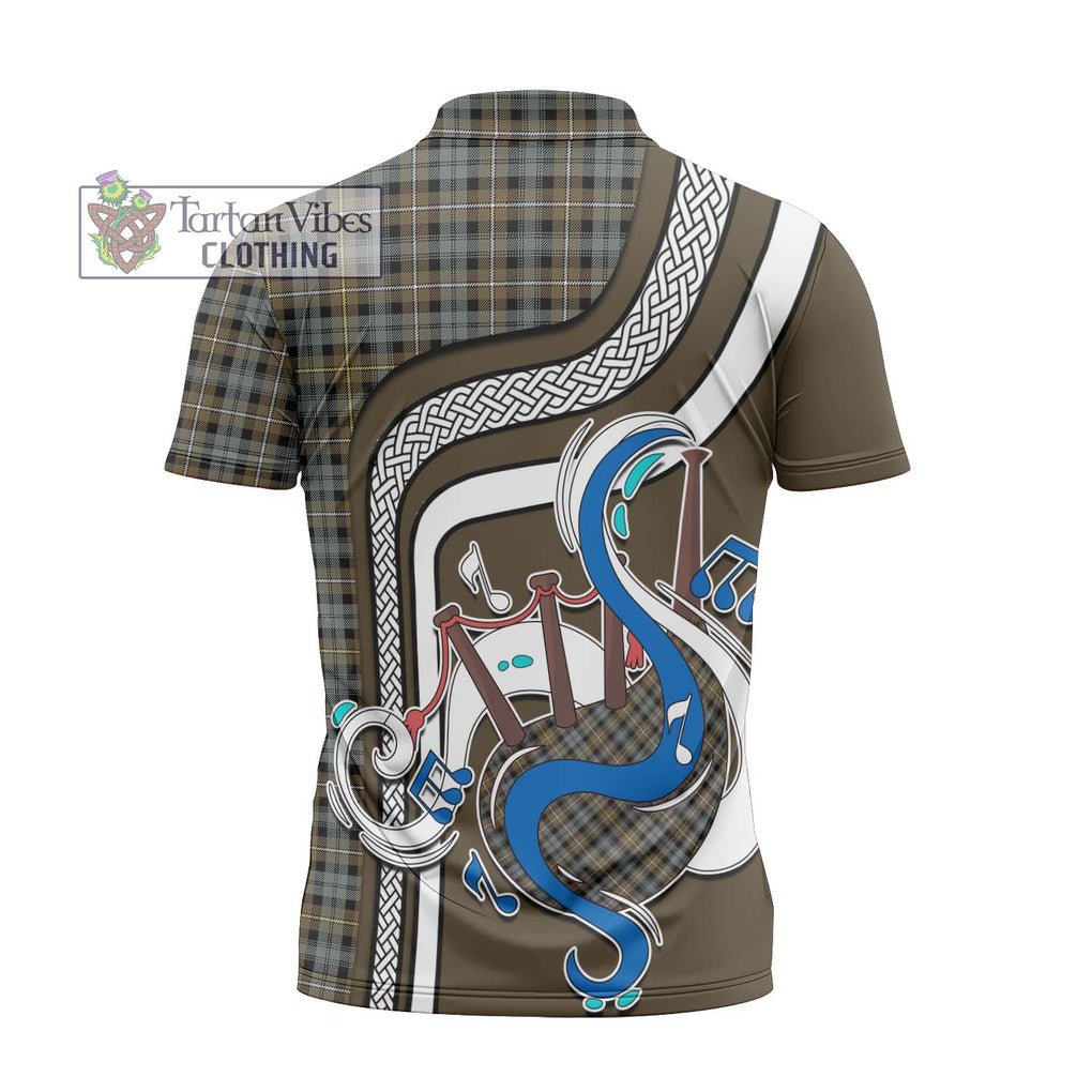 Campbell Argyll Weathered Tartan Zipper Polo Shirt with Epic Bagpipe Style - Tartanvibesclothing Shop