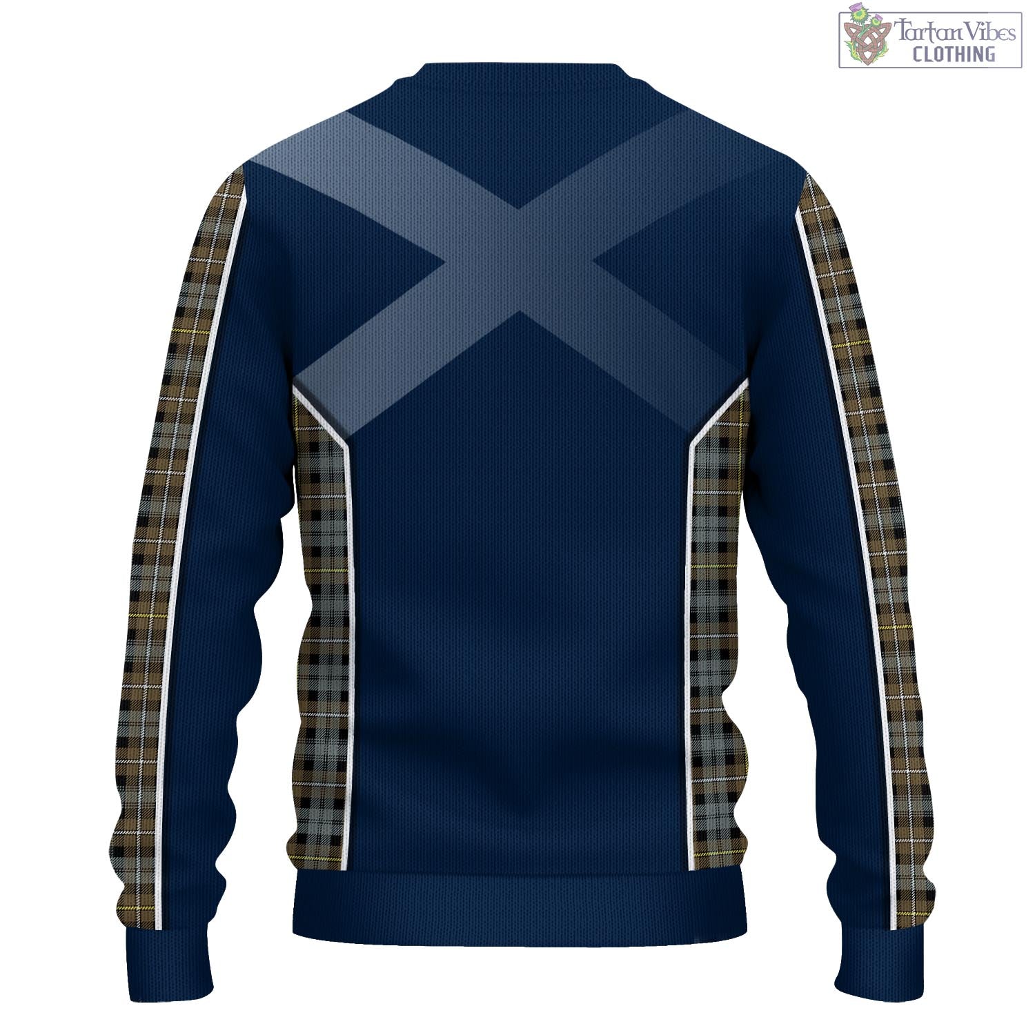 Tartan Vibes Clothing Campbell Argyll Weathered Tartan Knitted Sweatshirt with Family Crest and Scottish Thistle Vibes Sport Style