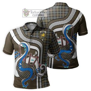 Campbell Argyll Weathered Tartan Polo Shirt with Epic Bagpipe Style