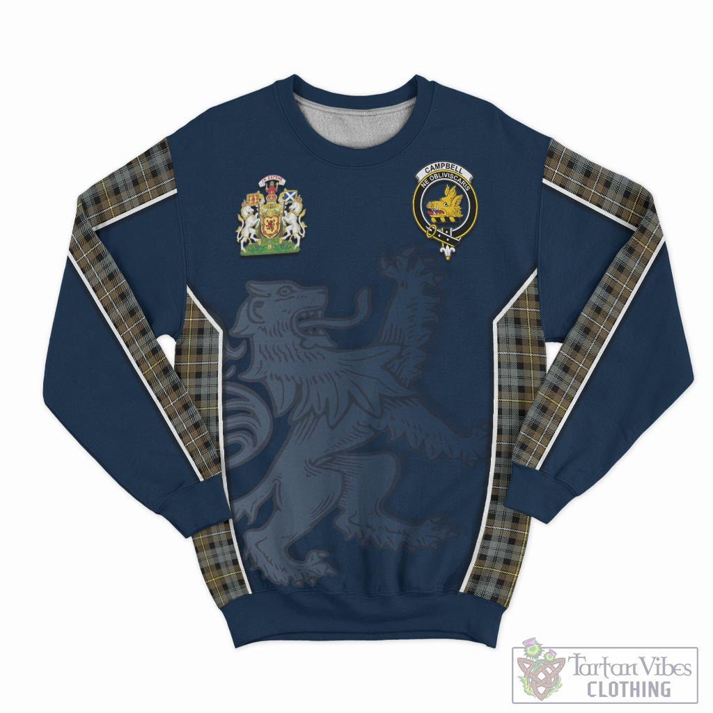 Tartan Vibes Clothing Campbell Argyll Weathered Tartan Sweater with Family Crest and Lion Rampant Vibes Sport Style