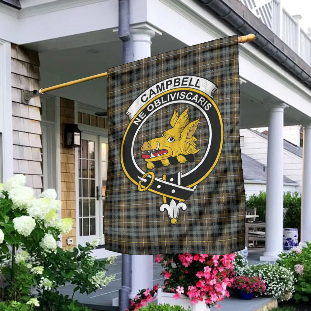 Campbell Argyll Weathered Tartan Flag with Family Crest - Tartan Vibes Clothing