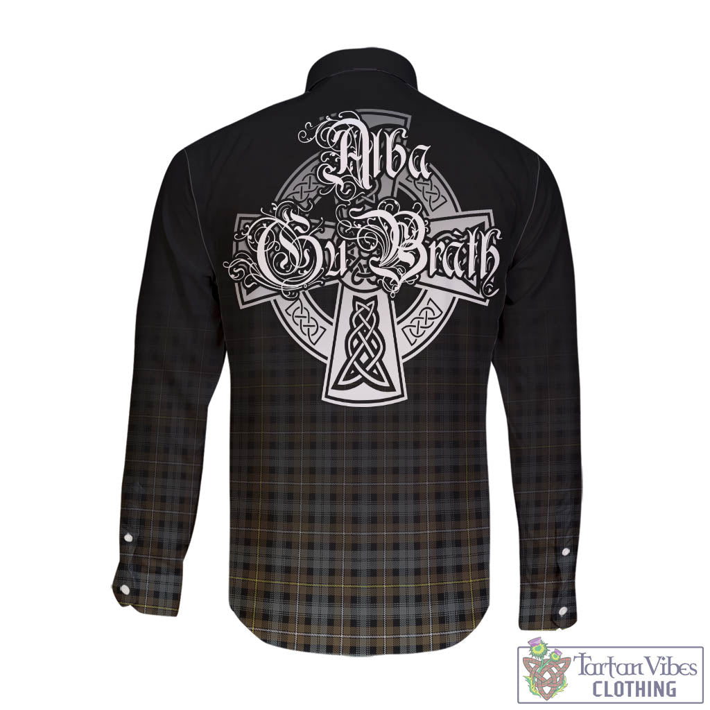 Tartan Vibes Clothing Campbell Argyll Weathered Tartan Long Sleeve Button Up Featuring Alba Gu Brath Family Crest Celtic Inspired