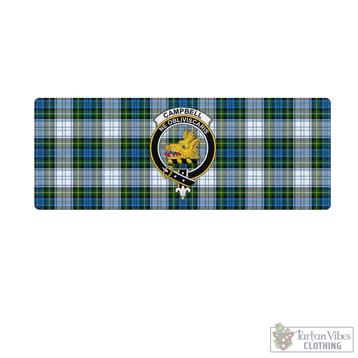 Tartan Vibes Clothing Campbell Dress Tartan Mouse Pad with Family Crest