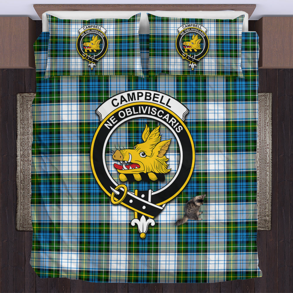 Campbell Dress Tartan Bedding Set with Family Crest US Bedding Set - Tartan Vibes Clothing