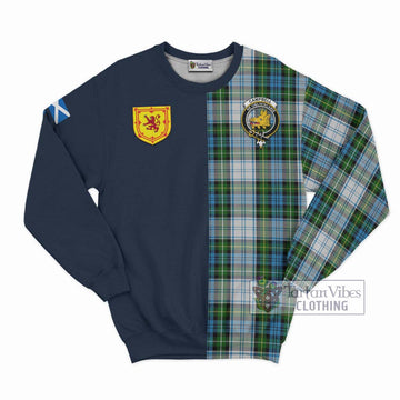 Campbell Dress Tartan Sweatshirt with Scottish Lion Royal Arm Half Style