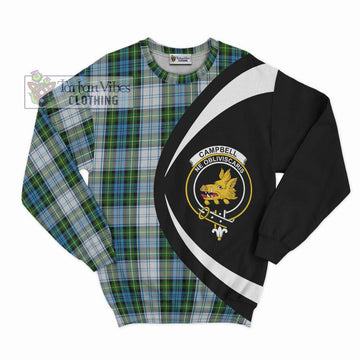 Campbell Dress Tartan Sweatshirt with Family Crest Circle Style