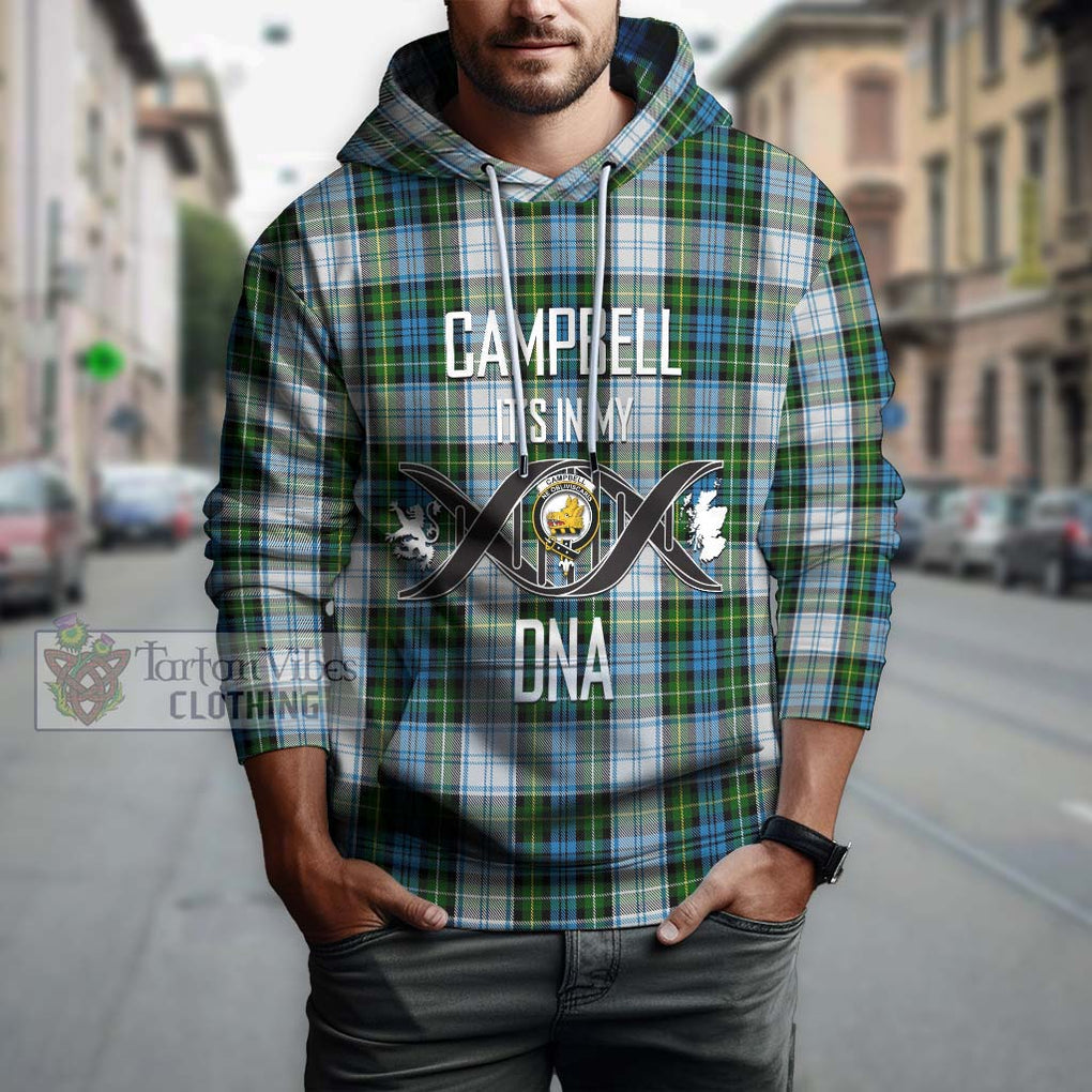 Campbell Dress Tartan Hoodie with Family Crest DNA In Me Style Pullover Hoodie - Tartanvibesclothing Shop