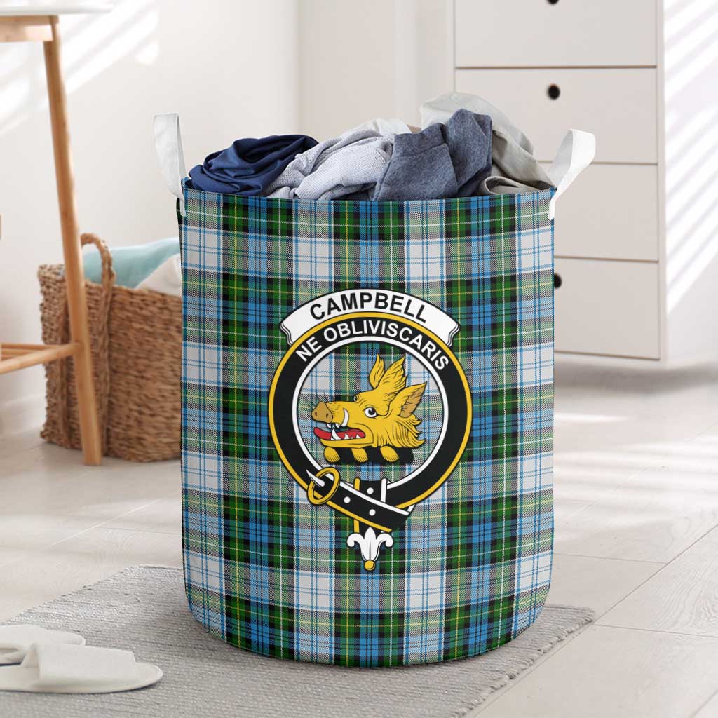 Tartan Vibes Clothing Campbell Dress Tartan Laundry Basket with Family Crest