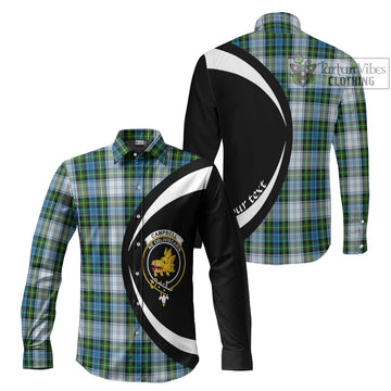 Campbell Dress Tartan Long Sleeve Button Up with Family Crest Circle Style