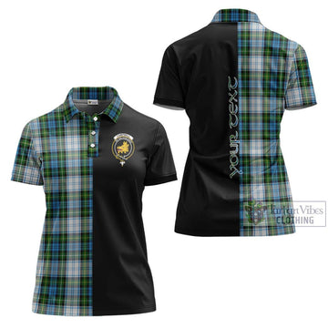 Campbell Dress Tartan Women's Polo Shirt with Family Crest and Half Of Me Style