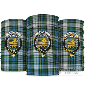 Campbell Dress Tartan Neck Gaiters, Tartan Bandanas, Tartan Head Band with Family Crest