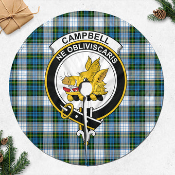 Campbell Dress Tartan Christmas Tree Skirt with Family Crest