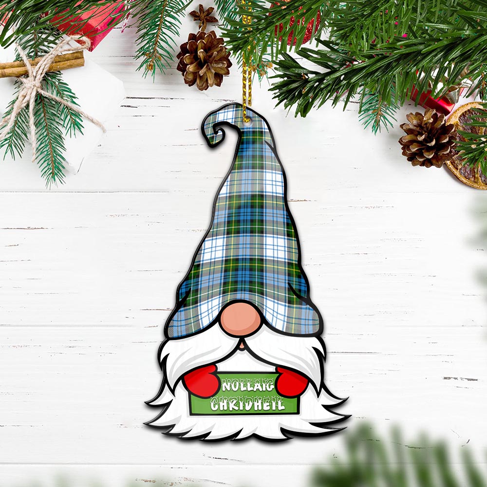 Campbell Dress Gnome Christmas Ornament with His Tartan Christmas Hat Wood Ornament - Tartanvibesclothing