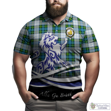 Campbell Dress Tartan Polo Shirt with Alba Gu Brath Regal Lion Emblem