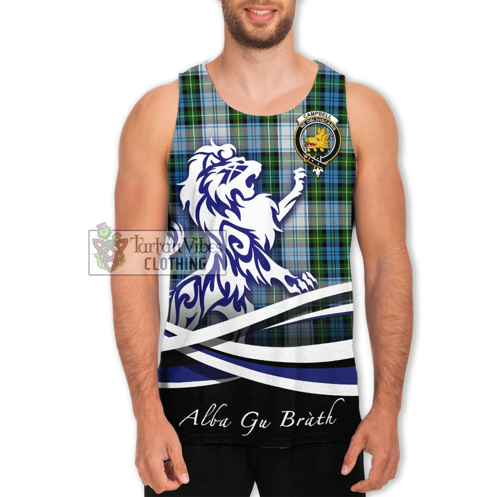 Campbell Dress Tartan Men's Tank Top with Alba Gu Brath Regal Lion Emblem Men - Tartanvibesclothing Shop