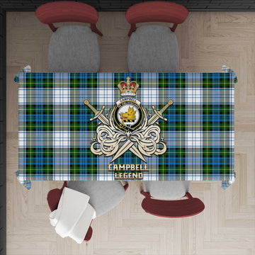 Campbell Dress Tartan Tablecloth with Clan Crest and the Golden Sword of Courageous Legacy