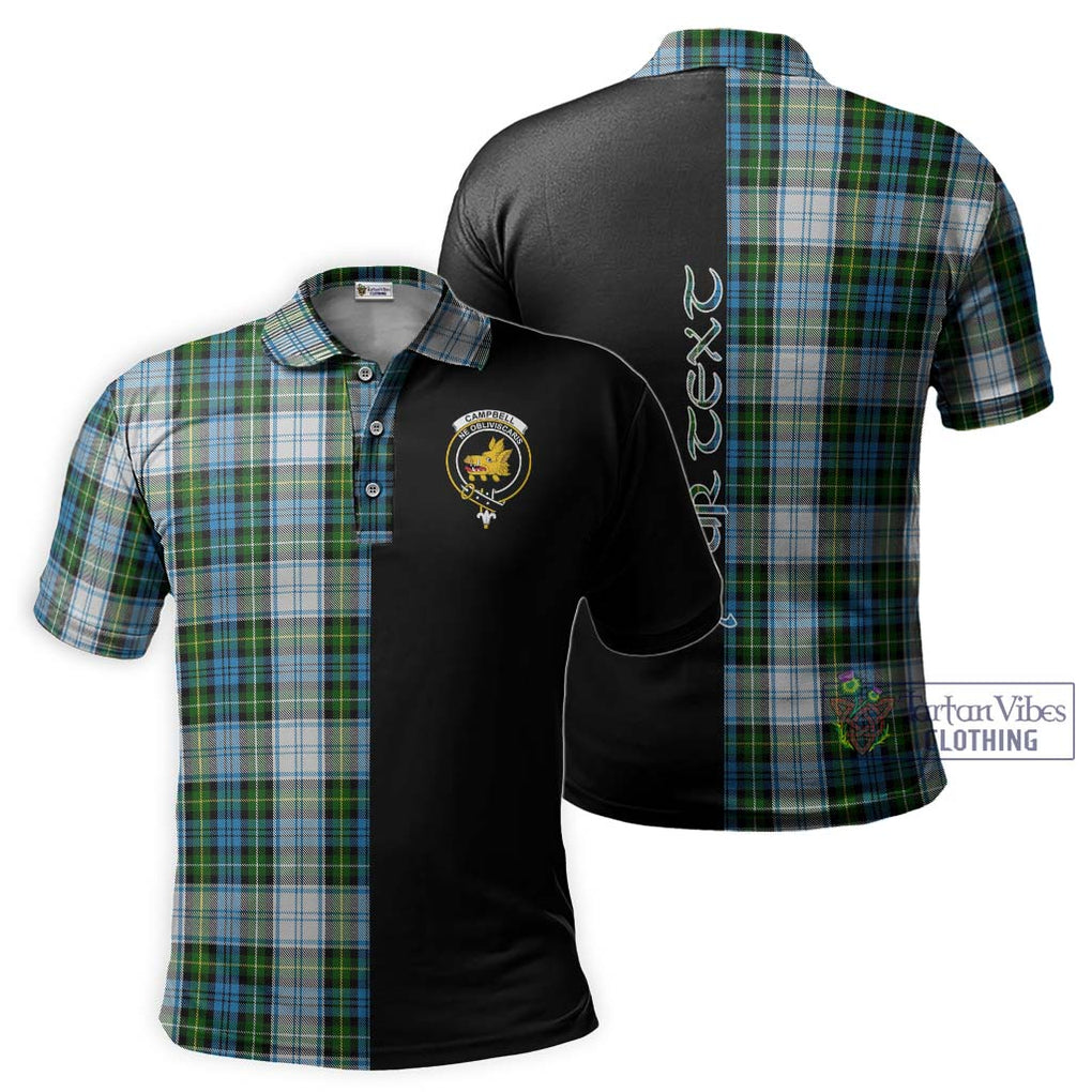 Campbell Dress Tartan Polo Shirt with Family Crest and Half Of Me Style Kid - Tartanvibesclothing Shop