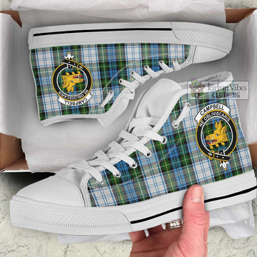 Campbell Dress Tartan High Top Shoes with Family Crest