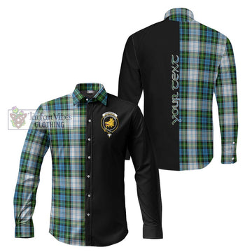 Campbell Dress Tartan Long Sleeve Button Shirt with Family Crest and Half Of Me Style