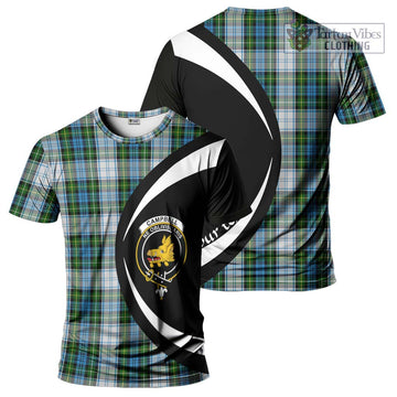 Campbell Dress Tartan T-Shirt with Family Crest Circle Style