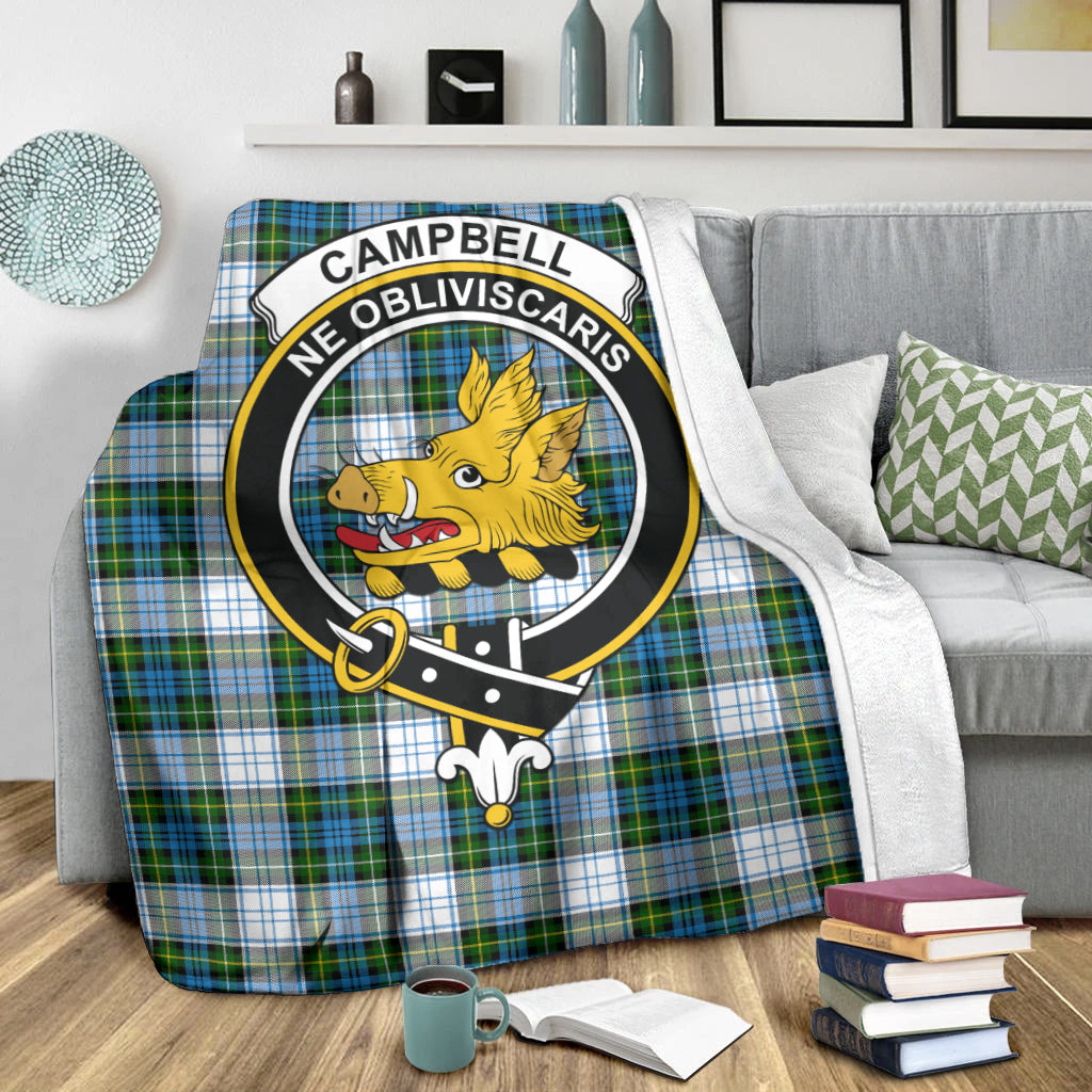 Campbell Dress Tartan Blanket with Family Crest X-Large 59 x 79 inches 150 x 200 cm - Tartan Vibes Clothing