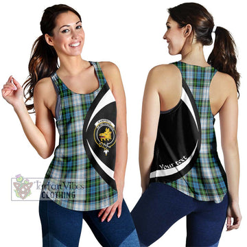 Campbell Dress Tartan Women's Racerback Tanks with Family Crest Circle Style