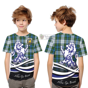 Campbell Dress Tartan Kid T-Shirt with Alba Gu Brath Regal Lion Emblem