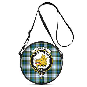 Campbell Dress Tartan Round Satchel Bags with Family Crest